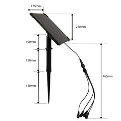 Kit x 4 focos solares exterior con panel solar - 5W - IP66 - 3000K