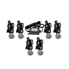 Kit 6 focos LED empotrables en suelo Ø40x20mm 0,4W 12V-DC IP67