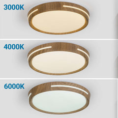 Plafón de techo LED CCT - 24W - Efecto lateral - Color madera Ø40cm