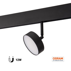 Luminaria circular LED para carril magnético 48V - Ø9.5cm - 12W - CRI90 - OSRAM