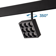 Luminaria cuadrada LED para carril magnético 48V - 9W - CRI90 - UGR18 - OSRAM