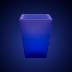 Macetero cuadrado LED RGBW - 12W - Recargable - Mando a distancia