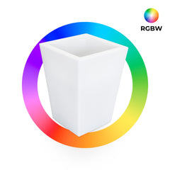 Macetero cuadrado LED RGBW - 12W - Recargable - Mando a distancia