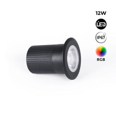 Foco LED empotrable en suelo - RGB - 12W - IP67 - 12VDC