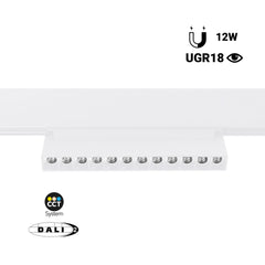 Foco lineal orientable para carril magnético 48V CCT - 12W - DALI regulable - UGR18
