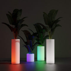 Macetero cilíndrico LED RGBW - 5W - 80 x Ø 40cm - Recargable