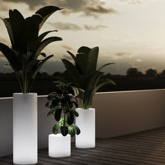 Macetero cilíndrico LED RGBW - 5W - 80 x Ø 40cm - Recargable