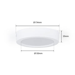 Plafón LED redondo de superficie - 12W - Alta Eficiencia