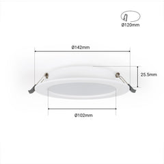 Downlight LED empotrable circular - 9W - Corte Ø110mm