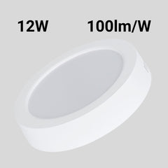 Plafón LED redondo de superficie - 12W - Alta Eficiencia