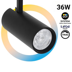 Proyector LED para carril monofásico - 36W - CCT - TRIAC regulable - CRI90