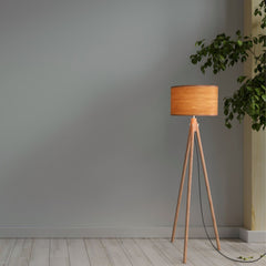 Lámpara de pie trípode "MARTINE" - Madera - E27