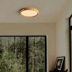 Plafón de techo LED CCT - 24W - Efecto lateral - Color madera Ø40cm