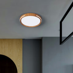 Plafón de techo LED CCT - 24W - Efecto lateral - Color madera Ø40cm