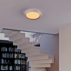 Lámpara de techo LED CCT tipo plafón - 36W - Efecto madera - Ø50cm