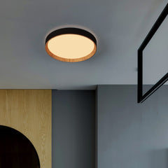 Lámpara de techo LED CCT tipo plafón - 36W - Efecto madera - Ø50cm