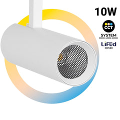 Proyector LED para carril trifásico - 10W - CCT - CRI90 - 860 lm