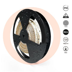Tira LED 220V AC - Monocolor - 8W/m - 10mm - IP65 - 10 metros - 120ch/m