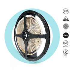 Tira LED 220V AC - Monocolor - 8W/m - 10mm - IP65 - 5 metros - 120ch/m