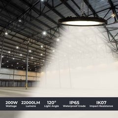 Campana LED industrial - 200W - IP65 - 110lm/W - 5 años de garantía
