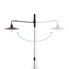 Aplique de pared orientable "PETTI" con cable y enchufe - E27