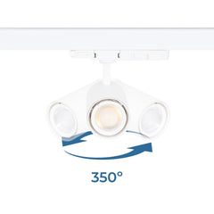 Proyector LED para carril trifásico - Potencia ajustable + ZOOM: 15W/20W/25W - CCT