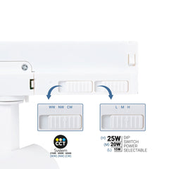 Proyector LED para carril trifásico - Potencia ajustable + ZOOM: 15W/20W/25W - CCT