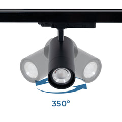 Proyector LED para carril trifásico - Potencia ajustable + ZOOM: 25W/30W/35W - CCT