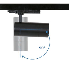 Proyector LED para carril trifásico - Potencia ajustable + ZOOM: 25W/30W/35W - CCT