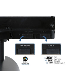 Proyector LED para carril trifásico - Potencia ajustable + ZOOM: 25W/30W/35W - CCT