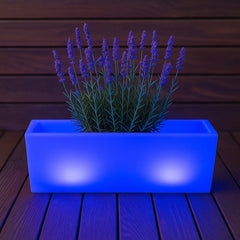 Macetero rectangular LED RGBW - 24W - Recargable - Mando a distancia