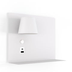 Aplique de pared para lectura con puerto USB y USBC "BASKOP" - 6W - Izquierda y Derecha