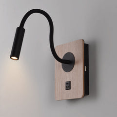 Aplique de pared flexible para lectura "LONDON" - Chip CREE - 3W - USB+USBC