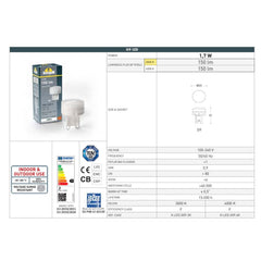 Aplique de techo "LIVIA 60" FUMAGALLI - G9 - 1,7W - IP55