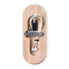 Aplique de pared bola cristal "SOMA" con interruptor - E27 - Madera