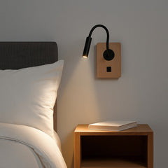 Aplique de pared flexible para lectura "LONDON" - Chip CREE - 3W - USB+USBC