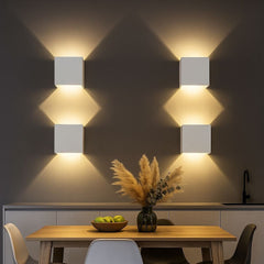 Pack de 4 Apliques de pared "KURTIN" 6W luz up and down regulable