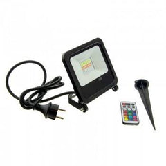 Foco proyector LED RGB 50W con mando IP65