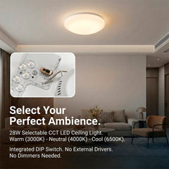 Plafón LED de techo - CCT - 28W - CRI80 - IP20