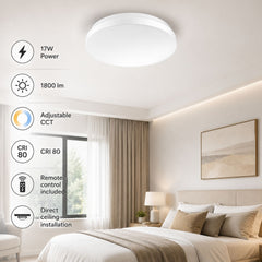 Plafón LED de techo con mando a distancia - CCT - 17W - CRI80 - IP20