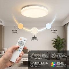 Plafón LED de techo con mando a distancia - CCT - 23W - CRI80 - IP20