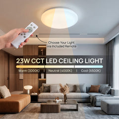 Plafón LED de techo con mando a distancia - CCT - 23W - CRI80 - IP20