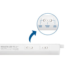 Regleta LED bajo mueble T5 12W CCT 90 cm | Luz blanca ajustable + interruptor