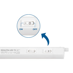 Regleta LED bajo mueble T5 12W CCT 90 cm | Luz blanca ajustable + interruptor