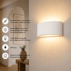 Aplique de pared de escayola "PEARL 300" - Doble cara - G9