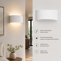 Aplique de pared de escayola "PEARL 300" - Doble cara - G9