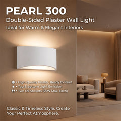 Aplique de pared de escayola "PEARL 300" - Doble cara - G9