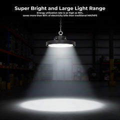 Campana LED UFO industrial - CCT - 200W - 170lm/W - Driver LIFUD - Ángulo seleccionable 110º/90º/70º - IP65