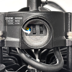 Campana LED UFO industrial - CCT - 200W - 170lm/W - Driver LIFUD - Ángulo seleccionable 110º/90º/70º - IP65
