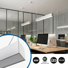 Lámpara lineal LED DOB CCT - 40W - 120cm - 120lm/W - PVC - Suspensión